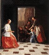 OCHTERVELT, Jacob Street Musicians at the Doorway of a House dh oil painting